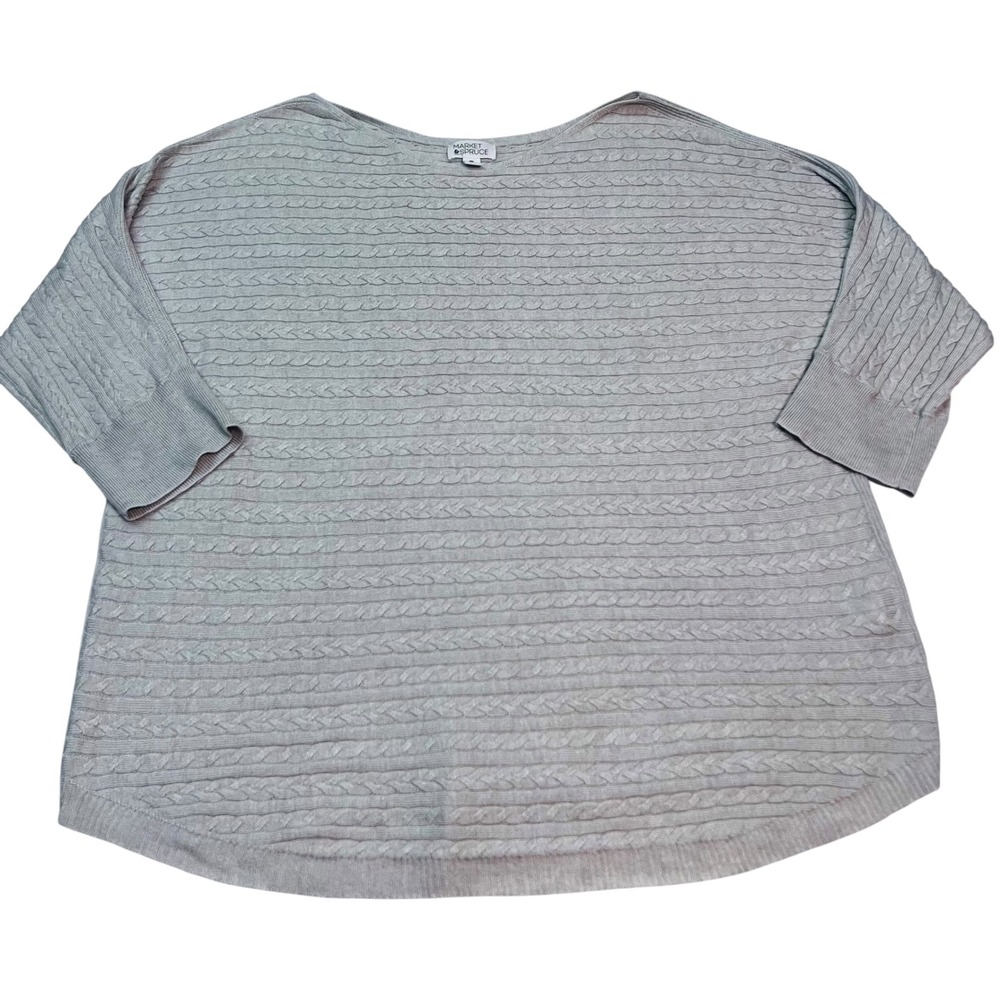 Market & Spruce XXL Cream Knit Sweater Cashmere‎ Silk Blend